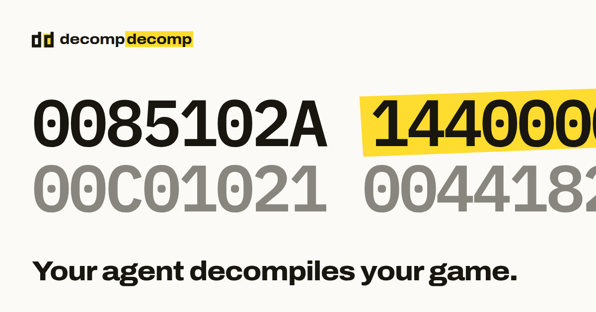 Android Decompile decompdecomp · AI agents decompile your game